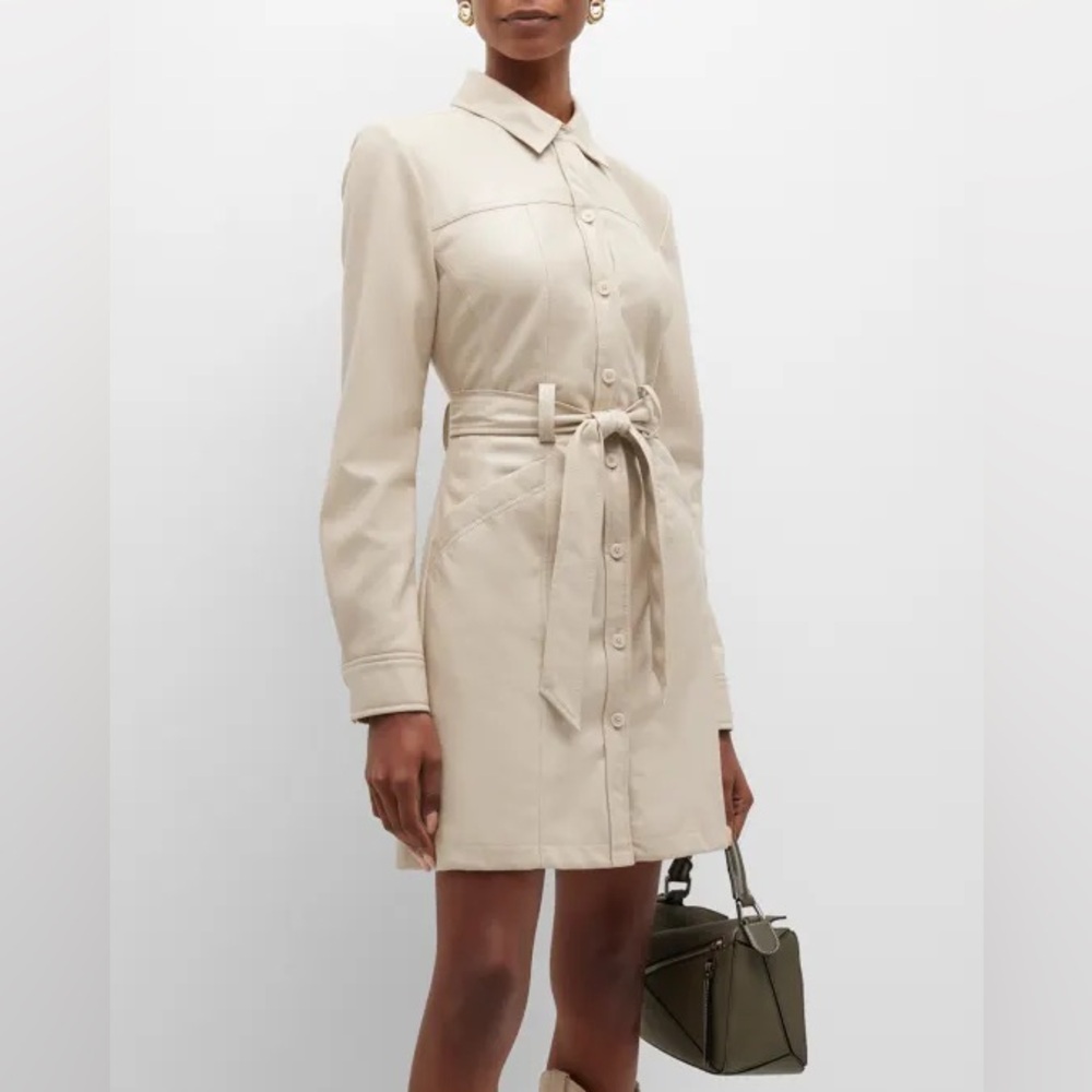 SIMKHAI
Karlee Vegan Leather Tie-Waist Mini Dress